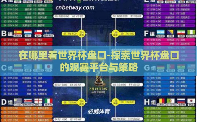 在哪里看世界杯盘口-探索世界杯盘口的观赛平台与策略