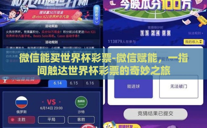 微信能买世界杯彩票-微信赋能，一指间触达世界杯彩票的奇妙之旅