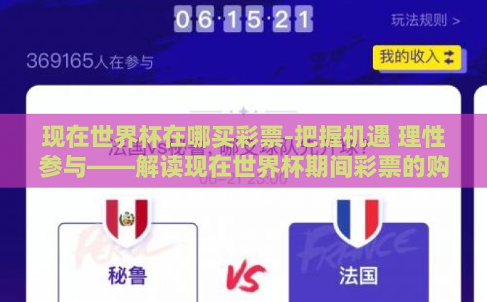 现在世界杯在哪买彩票-把握机遇 理性参与——解读现在世界杯期间彩票的购买与安全指南