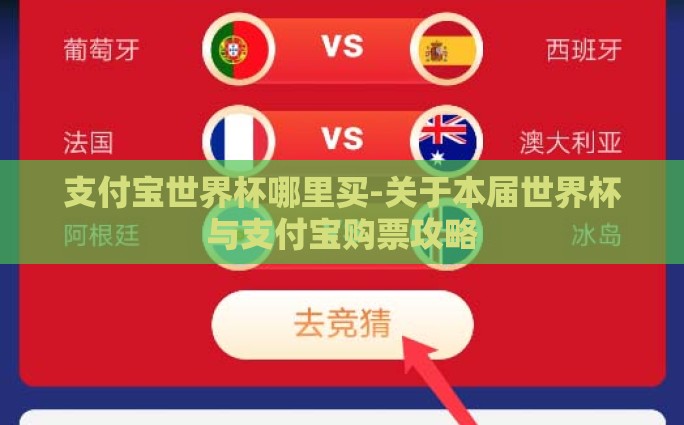 支付宝世界杯哪里买-关于本届世界杯与支付宝购票攻略