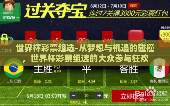 世界杯彩票组选-从梦想与机遇的碰撞，世界杯彩票组选的大众参与狂欢