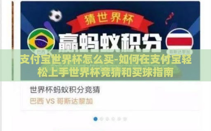 支付宝世界杯怎么买-如何在支付宝轻松上手世界杯竞猜和买球指南