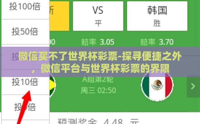 微信买不了世界杯彩票-探寻便捷之外，微信平台与世界杯彩票的界限