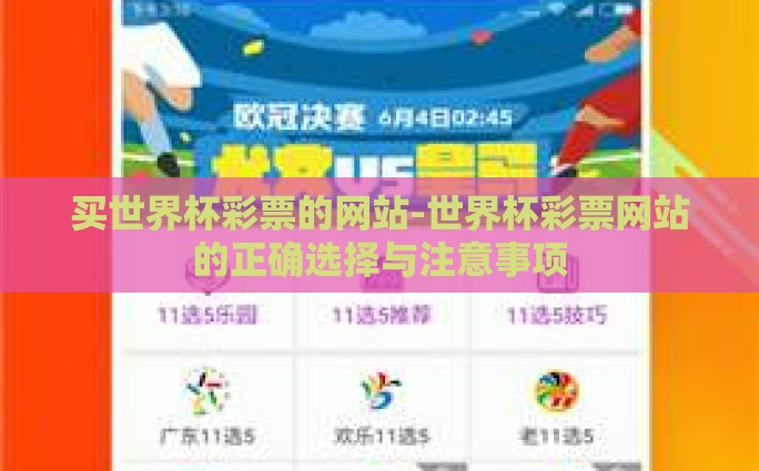 买世界杯彩票的网站-世界杯彩票网站的正确选择与注意事项