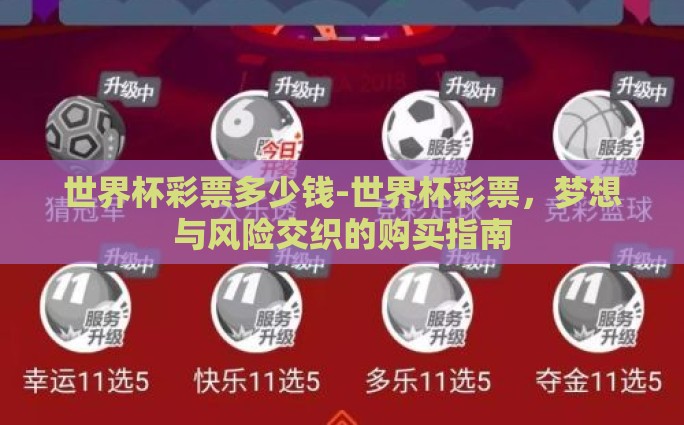 世界杯彩票多少钱-世界杯彩票，梦想与风险交织的购买指南