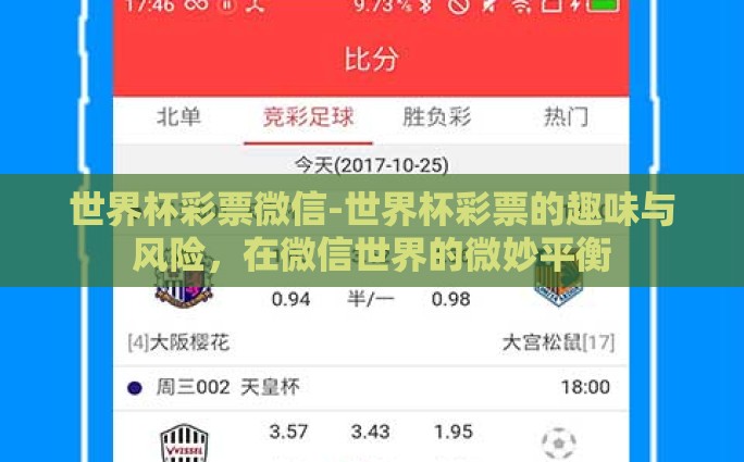 世界杯彩票微信-世界杯彩票的趣味与风险，在微信世界的微妙平衡