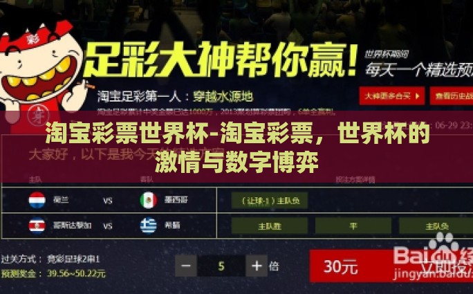 淘宝彩票世界杯-淘宝彩票，世界杯的激情与数字博弈
