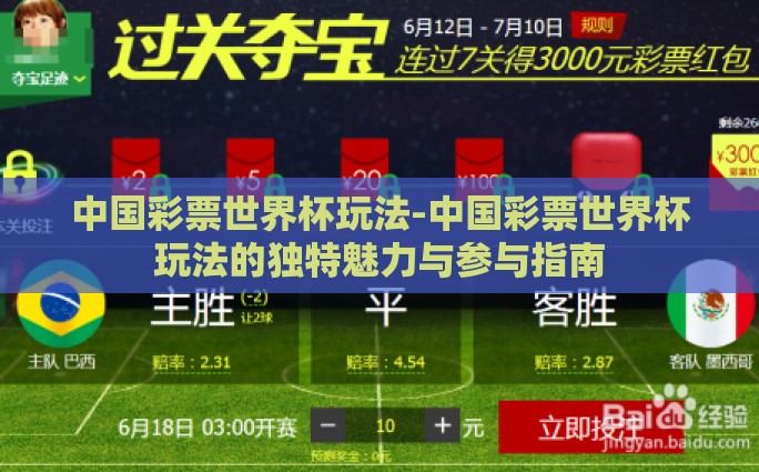 中国彩票世界杯玩法-中国彩票世界杯玩法的独特魅力与参与指南