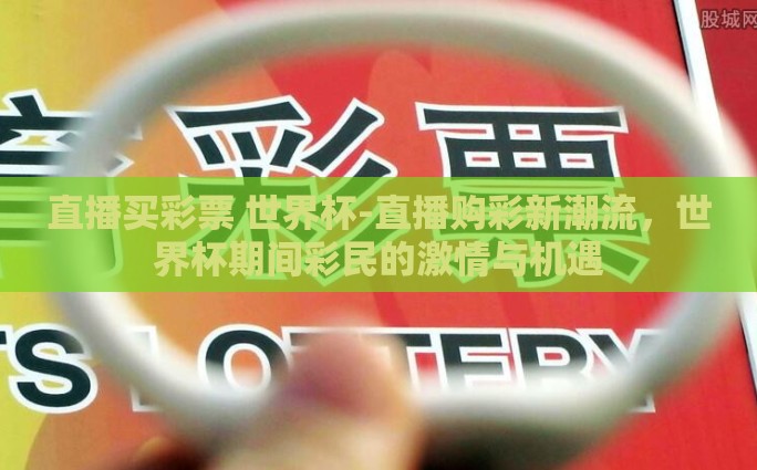 直播买彩票 世界杯-直播购彩新潮流，世界杯期间彩民的激情与机遇