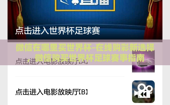 微信在哪里买世界杯-在线购彩新选择，微信购买世界杯足球赛事指南