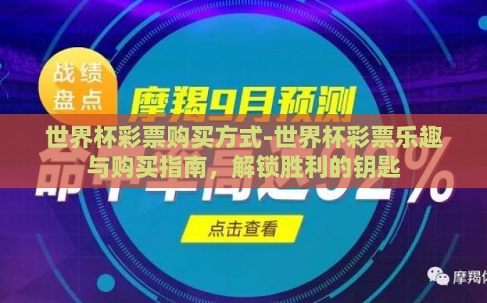 世界杯彩票购买方式-世界杯彩票乐趣与购买指南，解锁胜利的钥匙