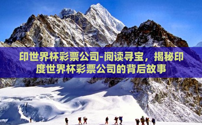 印世界杯彩票公司-阅读寻宝，揭秘印度世界杯彩票公司的背后故事