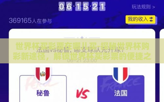 世界杯买彩票在哪儿买-探秘世界杯购彩新途径，解锁世界杯买彩票的便捷之道