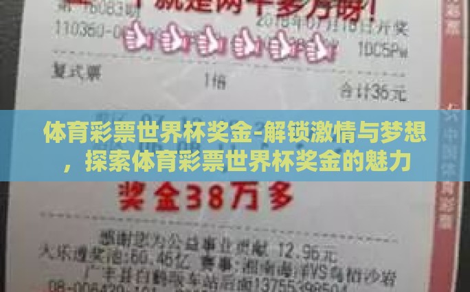 体育彩票世界杯奖金-解锁激情与梦想，探索体育彩票世界杯奖金的魅力