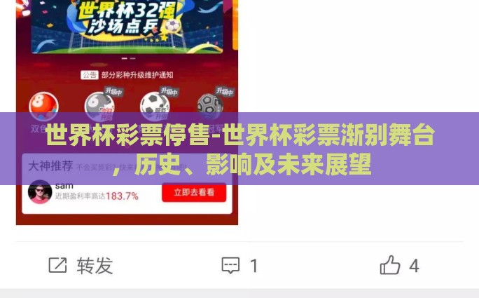 世界杯彩票停售-世界杯彩票渐别舞台，历史、影响及未来展望