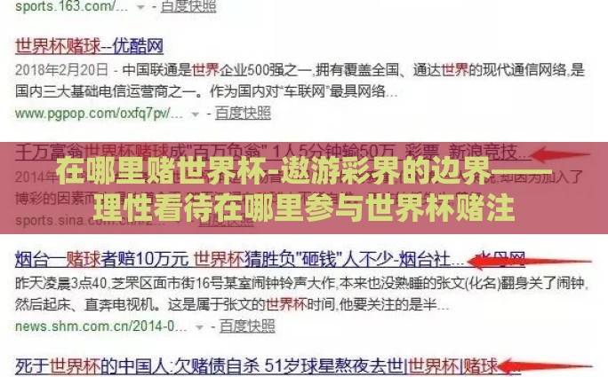在哪里赌世界杯-遨游彩界的边界——理性看待在哪里参与世界杯赌注