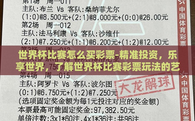 世界杯比赛怎么买彩票-精准投资，乐享世界，了解世界杯比赛彩票玩法的艺术