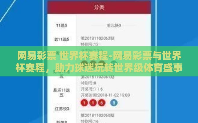 网易彩票 世界杯赛程-网易彩票与世界杯赛程，助力球迷玩转世界级体育盛事