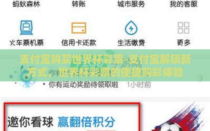 支付宝购买世界杯彩票-支付宝解锁新方式，世界杯彩票的便捷购彩体验