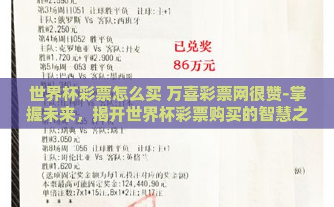 世界杯彩票怎么买 万喜彩票网很赞-掌握未来，揭开世界杯彩票购买的智慧之门